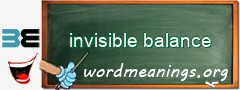 WordMeaning blackboard for invisible balance
